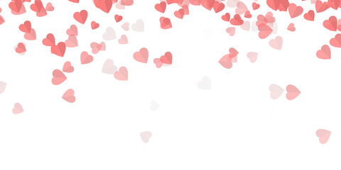 Heart confetti illustration for Valentin day, Mother Day or wedding. Background with symbol of love petal