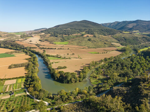Meander of the Arga River in the Etxauri Valley, Navarra