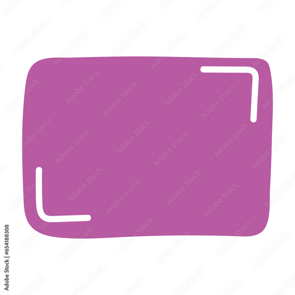 Wall mural rectangle pink frame line. square shape outline on hand draw style. vector illustration isolated