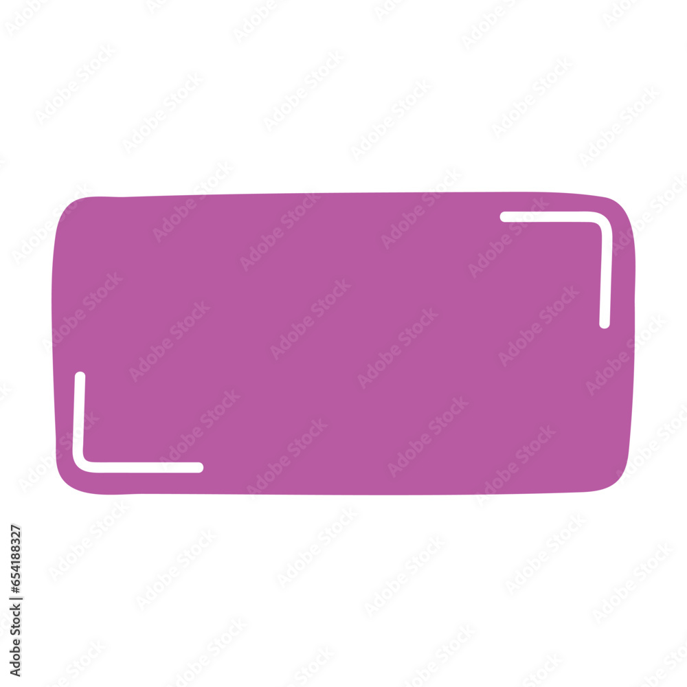 Poster rectangle pink frame line. square shape outline on hand draw style. vector illustration isolated
