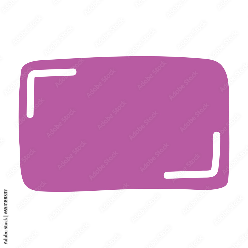 Poster rectangle pink frame line. square shape outline on hand draw style. vector illustration isolated