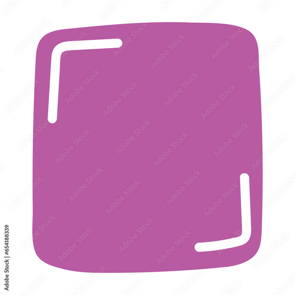 Poster rectangle pink frame line. square shape outline on hand draw style. vector illustration isolated
