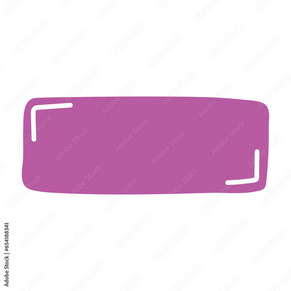 Canvas Prints rectangle pink frame line. square shape outline on hand draw style. vector illustration isolated