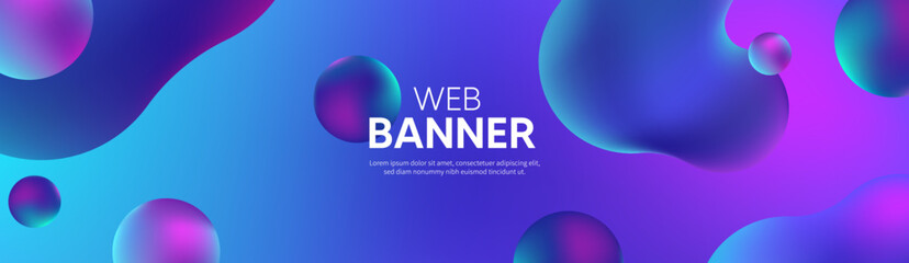 Colourful background with circles, Blue Banner