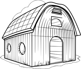 coloring page of barn