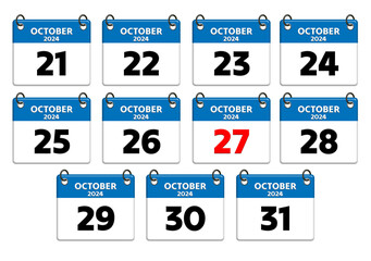 3D Calendar date of October 2024