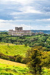 Fototapeta na wymiar Dover Castle, the most iconic of all English fortresses. English castle on top of the hill.