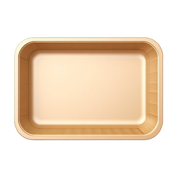Paper food tray blank mockup isolated on white and transparent background