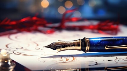 Pen to paper: A close-up of the signing process with a pen, sealing an important business agreement