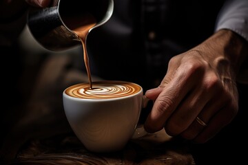 pouring coffee into a cup