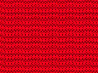 winter Christmas background in the texture of a warm red knitted sweater, the wrong side