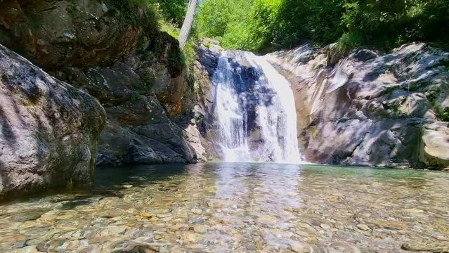 K&uuml;nser Waterfalls near Dorf Tirol, Meran, Italy