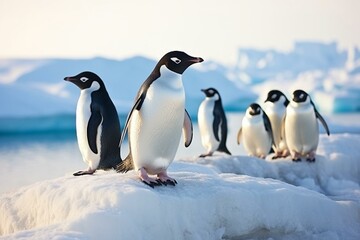 A group of penguins. Generative AI