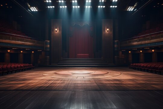 wide shot of an empty auditorium or theater