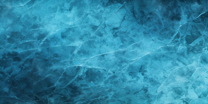 ice water winter background, frozen cracks grunge texture dark blue wallpaper, Generative AI
