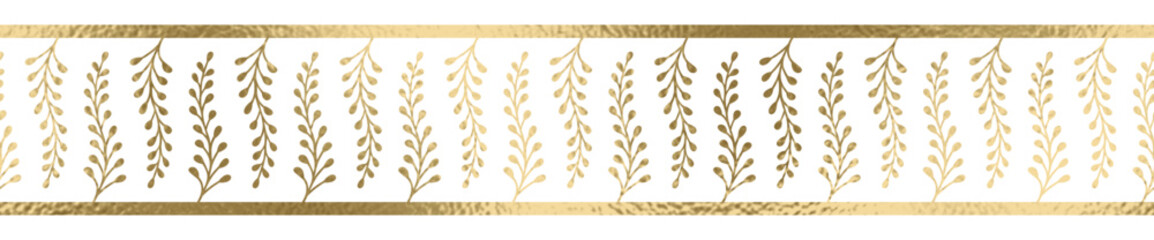 Nahtlos Borte gold mit transparentem Hintergrund 