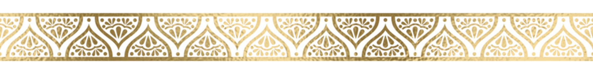 Nahtlos Borte gold mit transparentem Hintergrund 