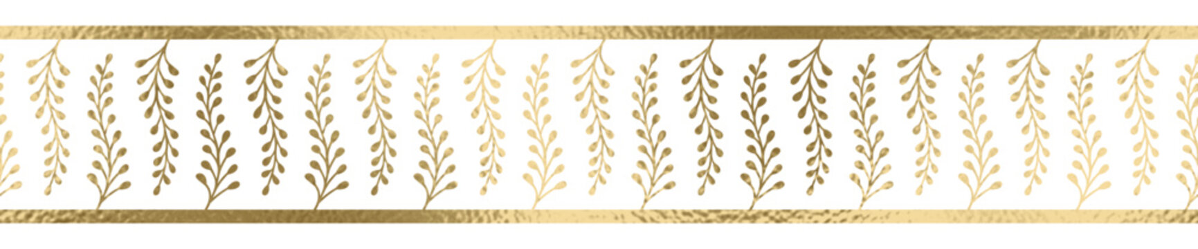 Nahtlos Borte gold mit transparentem Hintergrund 