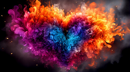 An artful digital creation that employs a radiant and colorful heart symbol to convey the depth of pure love