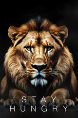 Naklejka premium Lion motivational text business , Mafia Style , modern art animal . Generative ai