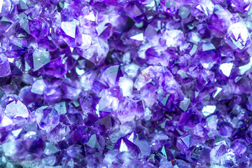 Blue Crystal Mineral Stone. Gems. Mineral crystals in the natural environment. Texture of precious...