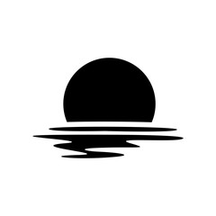 Sunset icon vector. Sunrise illustration sign. Sun symbol or logo.