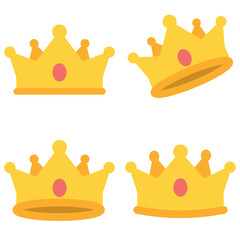 The crown is in a flat style. The banknote is flat icons. Vector illustration isolated on a white background © Рудой Максим