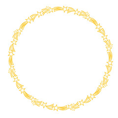 flying star cartoon style art drawn round frame