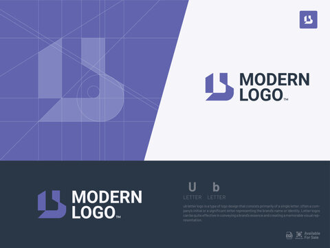 Alphabet letter icon logo U, B, UB, BU