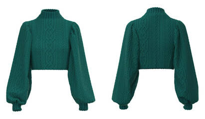Women Turquoise wool sweater. Trendy women's clothing. Knitted apparel