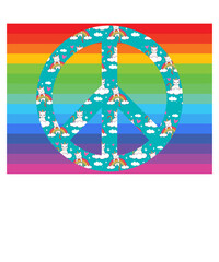 Peace Symbol mit LGBTQ Regenbogen Flagge