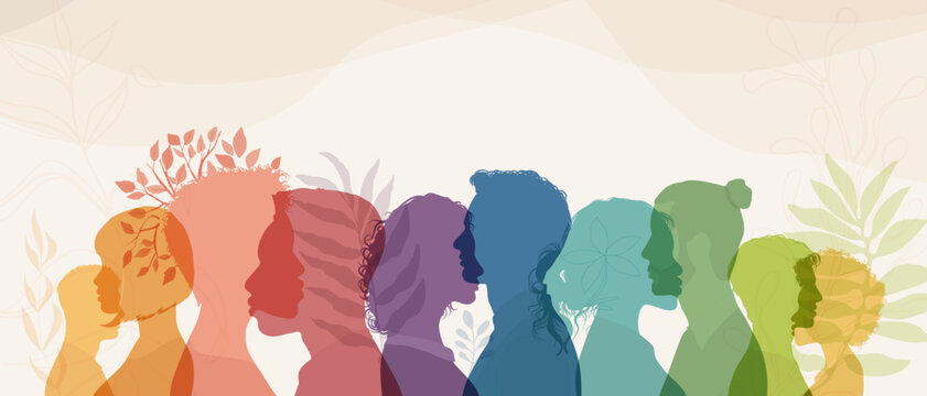Campaign World mental health day. Mental health concept.Head silhouette profile.Mood disorder. Awareness.Metaphor bipolar disorder.Emotional burnout.Psychological problems.OurMindsMatter - Powered by Adobe