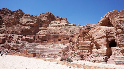 The Theatre in the ancient city of Petra, Jordan.  