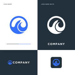 Obraz premium Wave Logo Vector Icon Illustration Design