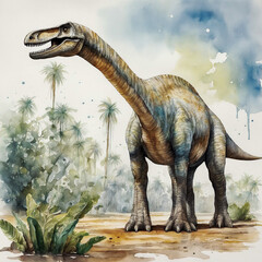 Fototapeta premium Brachiosaurus in the grass