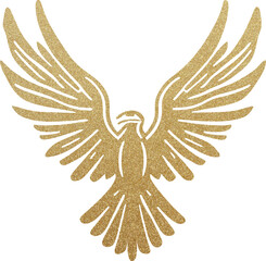 Fototapeta premium Golden glitter eagle head, gold glitter eagle