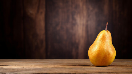 Delicious Pears A Studio-Lit Photography on Wood Background - obrazy, fototapety, plakaty