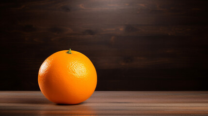 Photograph of a Delicious Orange on Wooden Background