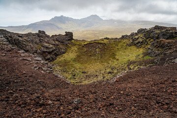 Obraz premium Saxhóll Crater, Volcanic Crater in Iceland