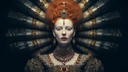 Fotobehang Portrait of the royal Queen Elizabeth I.generative ai  © Luke