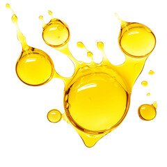 Drops of vegetable oil on a white background
