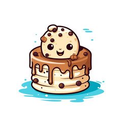 Cookies And Cream Cheesecake, Illustration PNG, Cartoon Graphic Design Tshirt