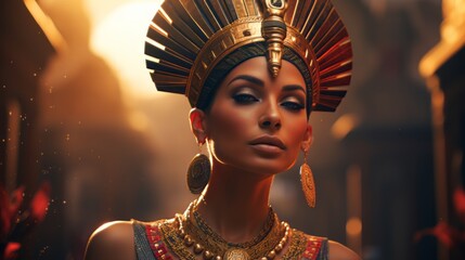 Portrait of queen Nefertit.generative ai
