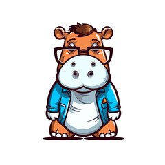 Hippopotamus, Illustration PNG, Cartoon Graphic Design Tshirt