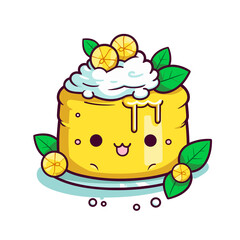 Lemon Elderflower Cake, Illustration PNG, Cartoon Graphic Design Tshirt