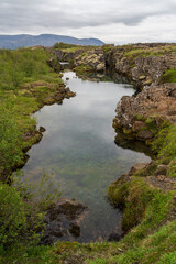 Naklejka na ściany i meble Lögberg Fault at Thingvellir National Park in Iceland