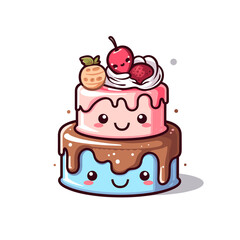 Neapolitan Cake, Illustration PNG, Cartoon Graphic Design Tshirt