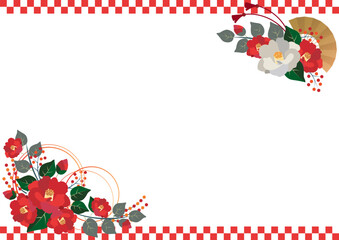 椿　和風　正月　飾り
