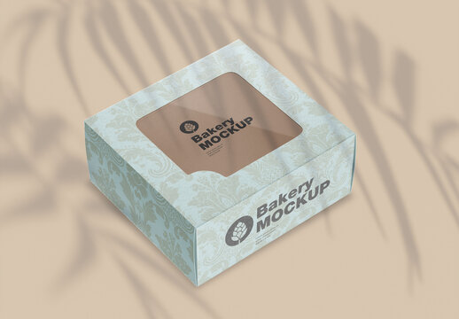 Cardboard Box with Plastic Window Mockup