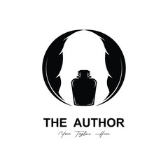 author's feather logo vector icon illustration design